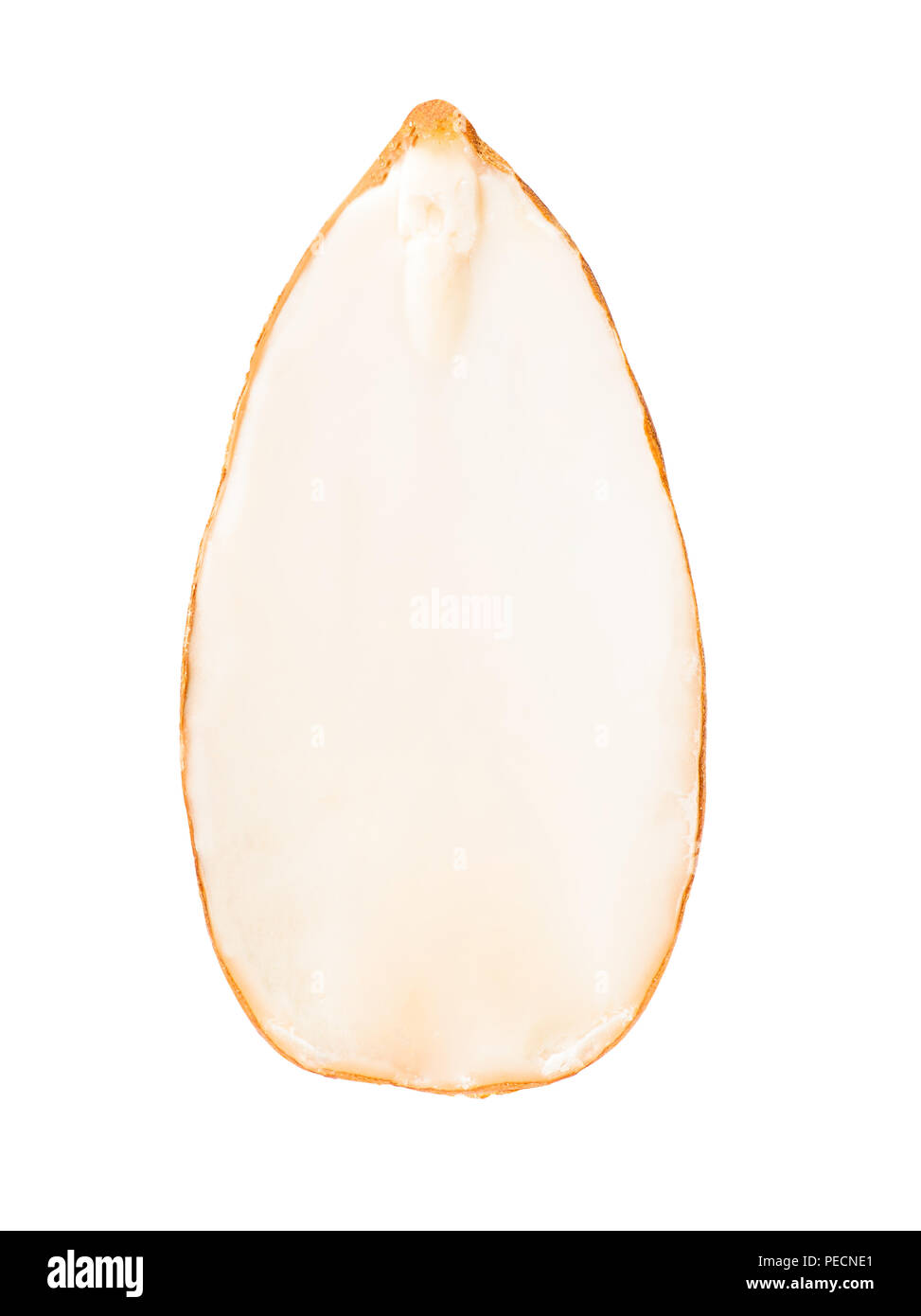 Almond isolate su uno sfondo bianco con percorso di clipping. Macro. Foto Stock