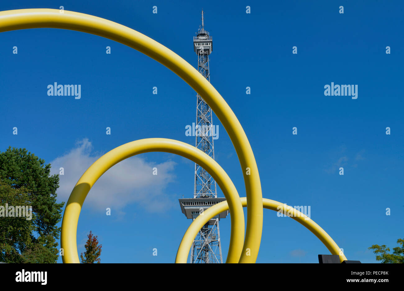 Kunstwerk Ursula Sax, Looping 1992, Funkturm, Messedamm, Westend, Charlottenburg di Berlino, Deutschland Foto Stock