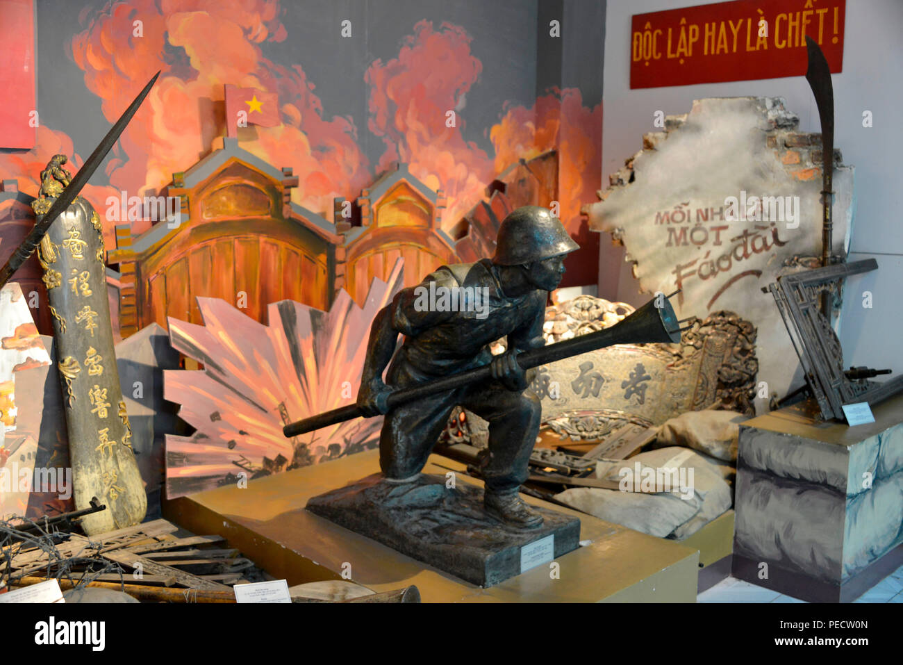 Ausstellung, Museo fuer Militaergeschichte, Dien Bien Phu, Hanoi, Vietnam Foto Stock