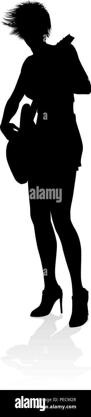 Musicista chitarrista Silhouette Illustrazione Vettoriale
