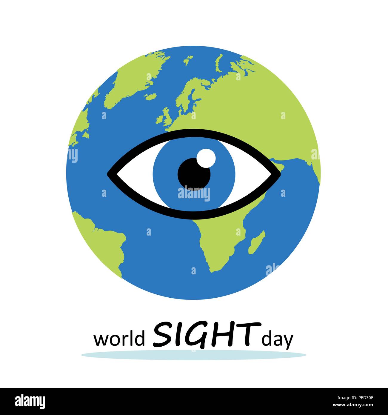 Giornata mondiale della vista blue eye terra illustrazione vettoriale EPS10 Illustrazione Vettoriale
