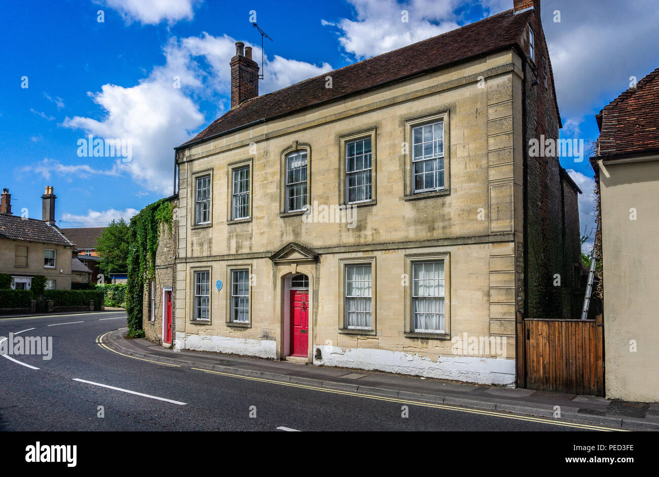 Edificio storico di Vicarage Street, Warminster, Wiltshire, Regno Unito prese il 14 agosto 2018 Foto Stock