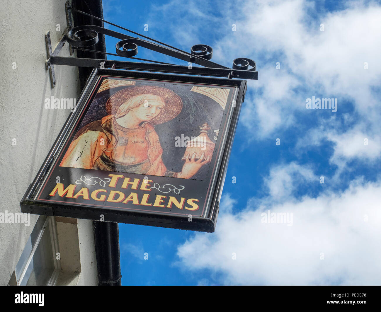 Il pub Magdalens segno dello Yorkshire Ripon Inghilterra Foto Stock