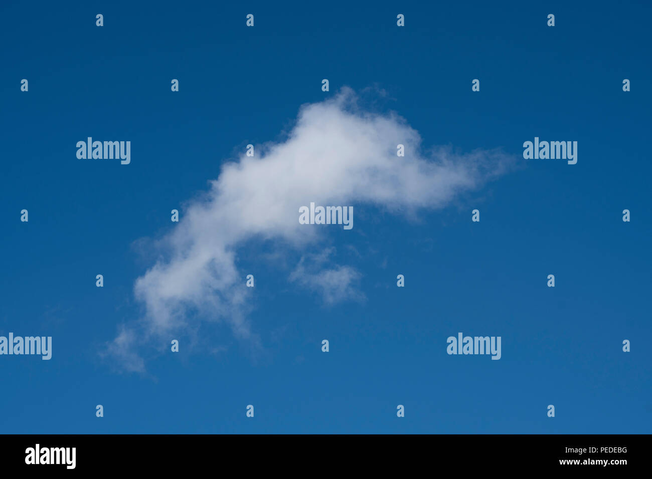 Singola nuvola in un cielo blu Foto Stock