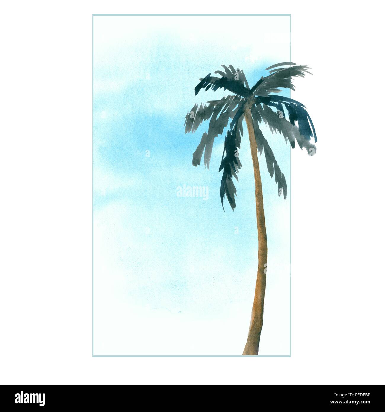 Paesaggio al tramonto con palme. Tropici natura. Vacanze estive modello di pagina di intestazione con il testo posto Foto Stock