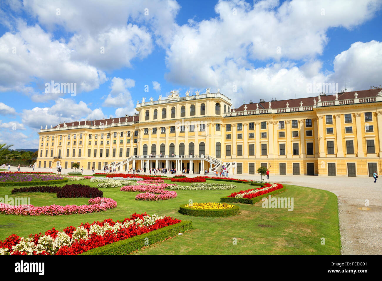 Vienna, Austria - Palazzo Schoenbrunn, un sito Patrimonio Mondiale dell'UNESCO. Foto Stock