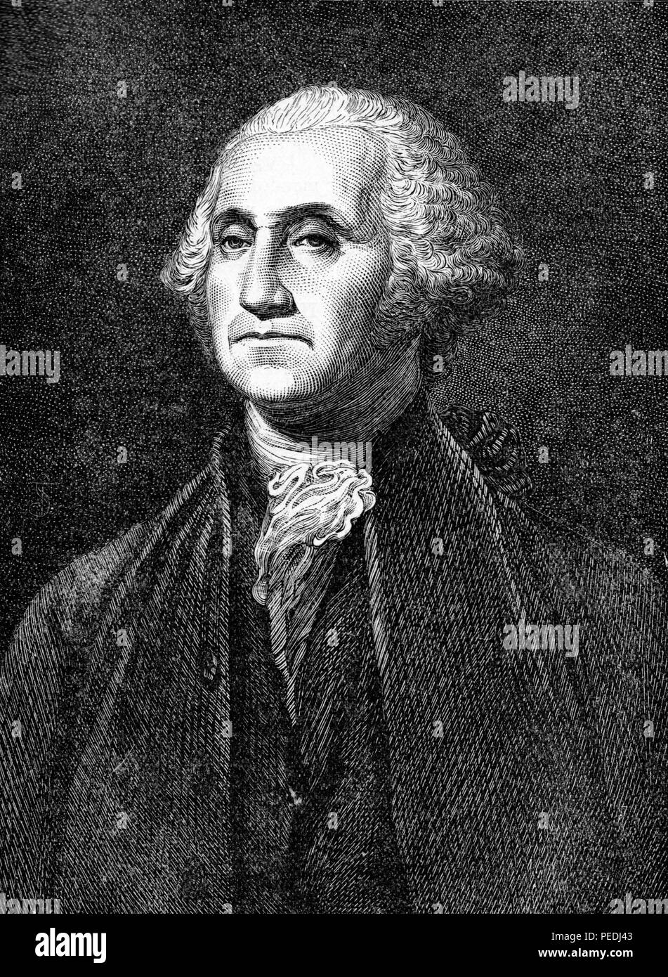 Ritratto di George Washington, dopo il dipinto da Smart; Illustrazione da Cassell della storia dell'Inghilterra, King's Edition Parte 34 Foto Stock
