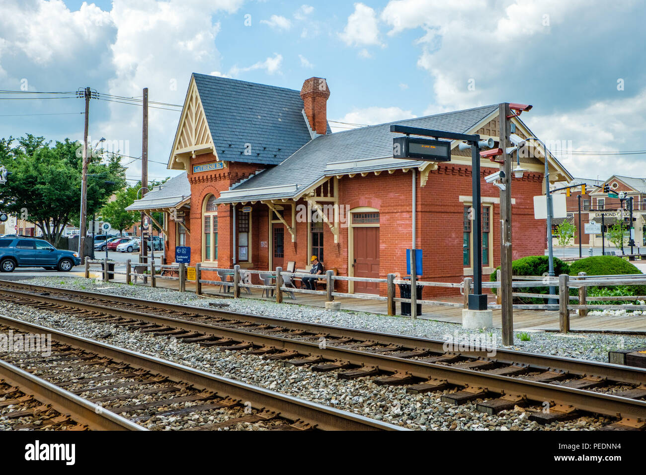 Gaithersburg Railroad Station, 5 vertice Sud Avenue, Gaithersburg, Maryland Foto Stock