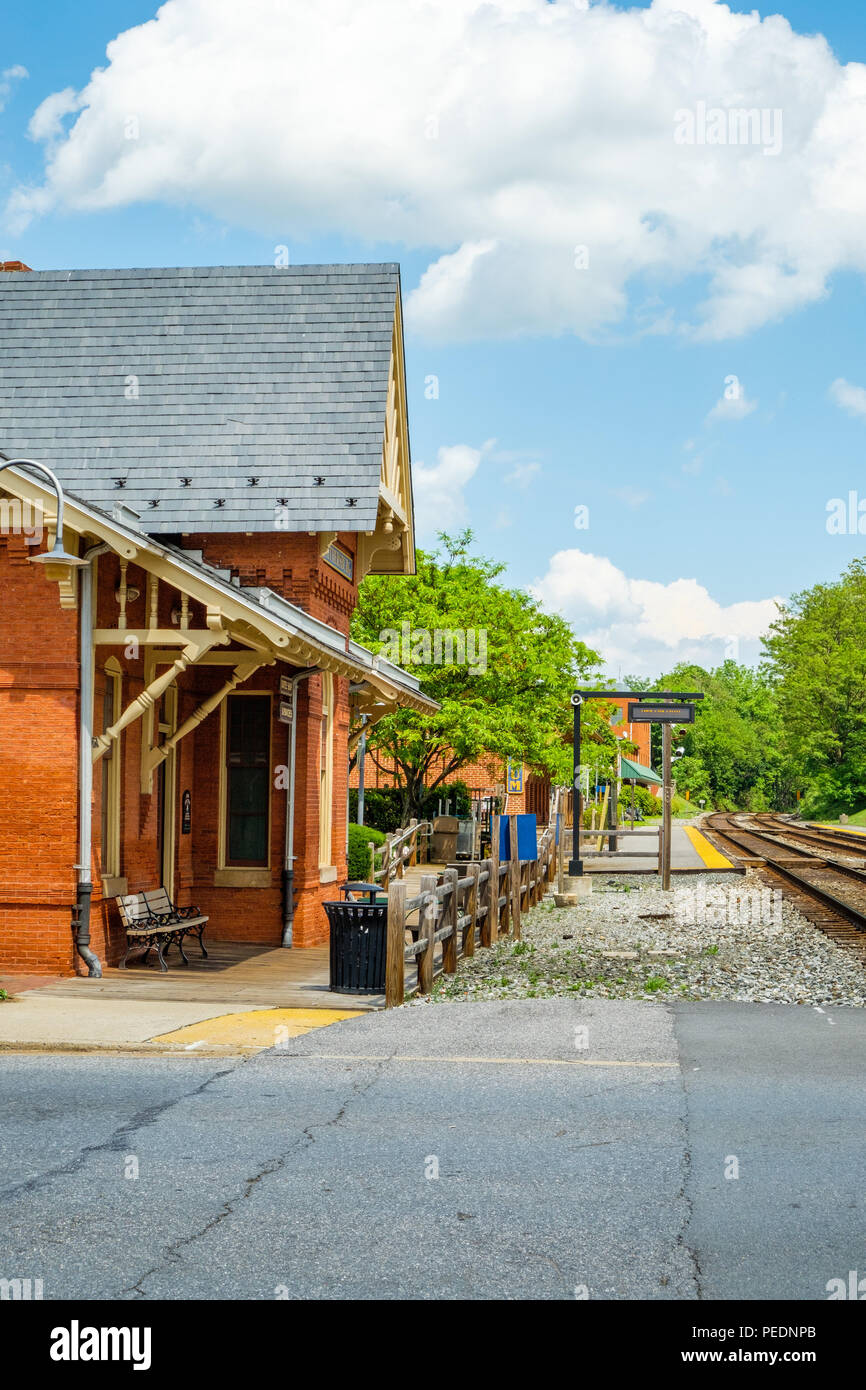 Gaithersburg Railroad Station, 5 vertice Sud Avenue, Gaithersburg, Maryland Foto Stock