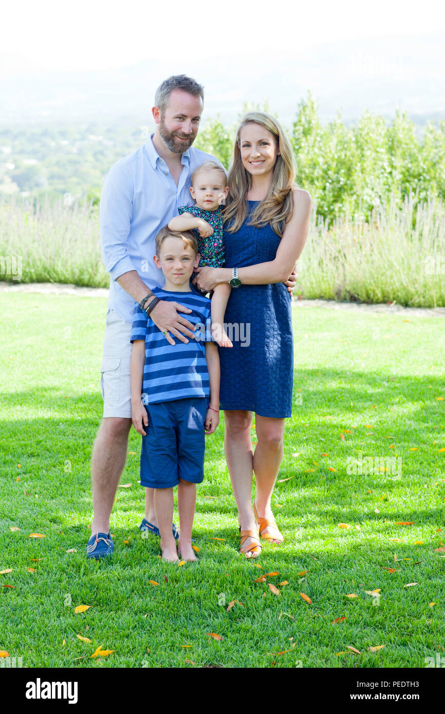 Famiglia di quattro persone Foto Stock