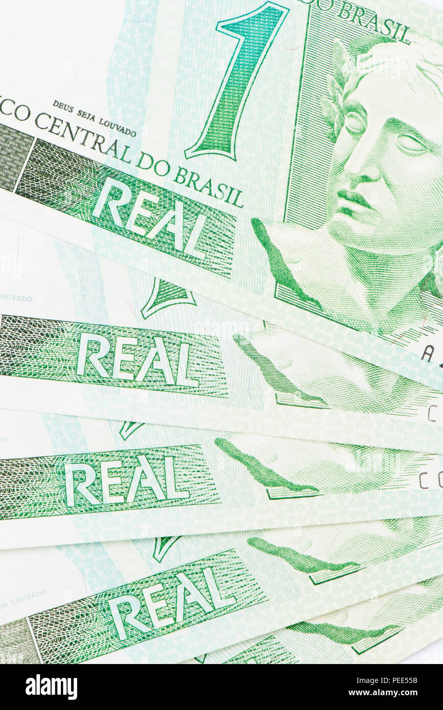 Dettaglio del brasiliano 1 BRL valuta Foto Stock