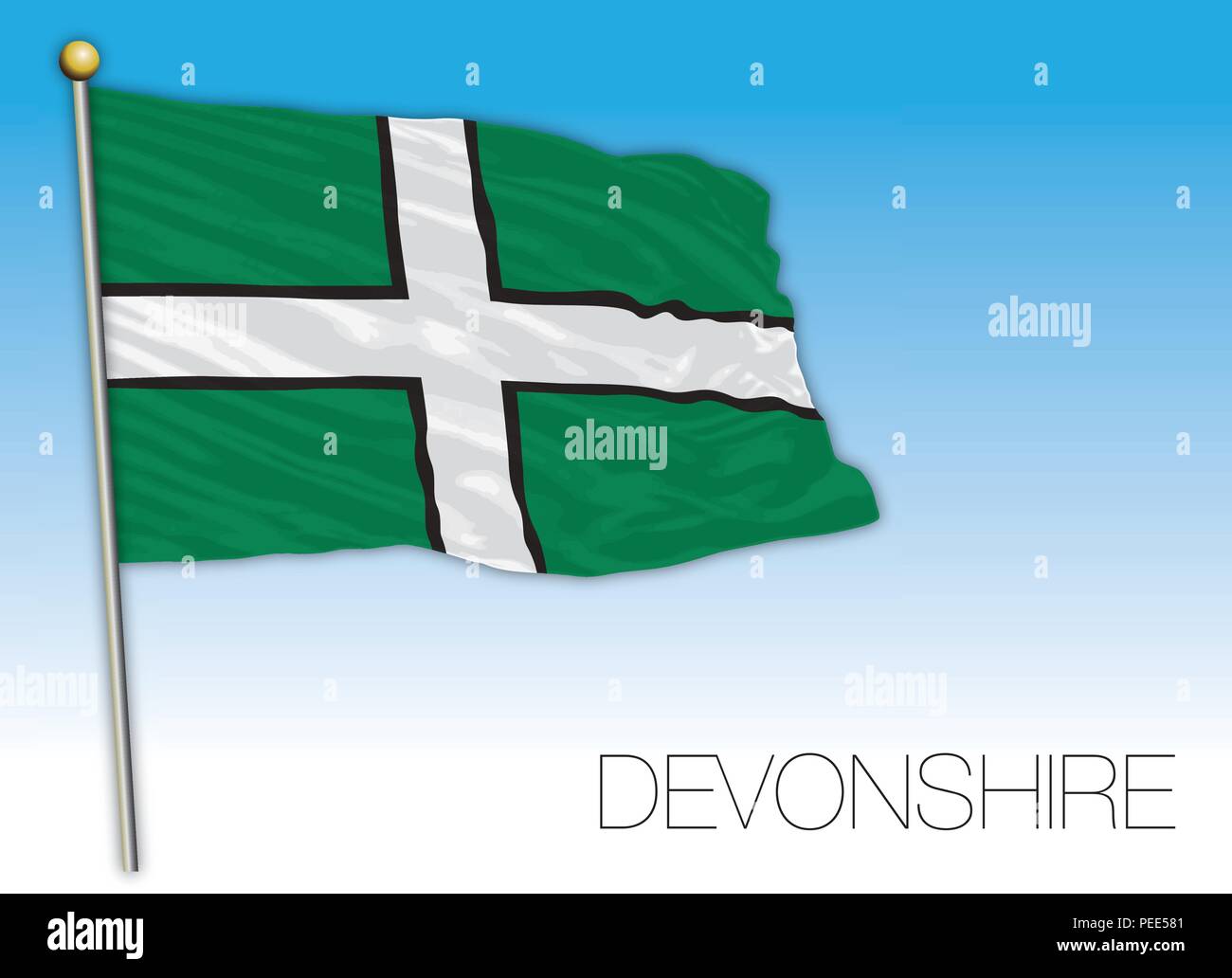 Devonshire bandiera, Regno Unito, illustrazione vettoriale Illustrazione Vettoriale