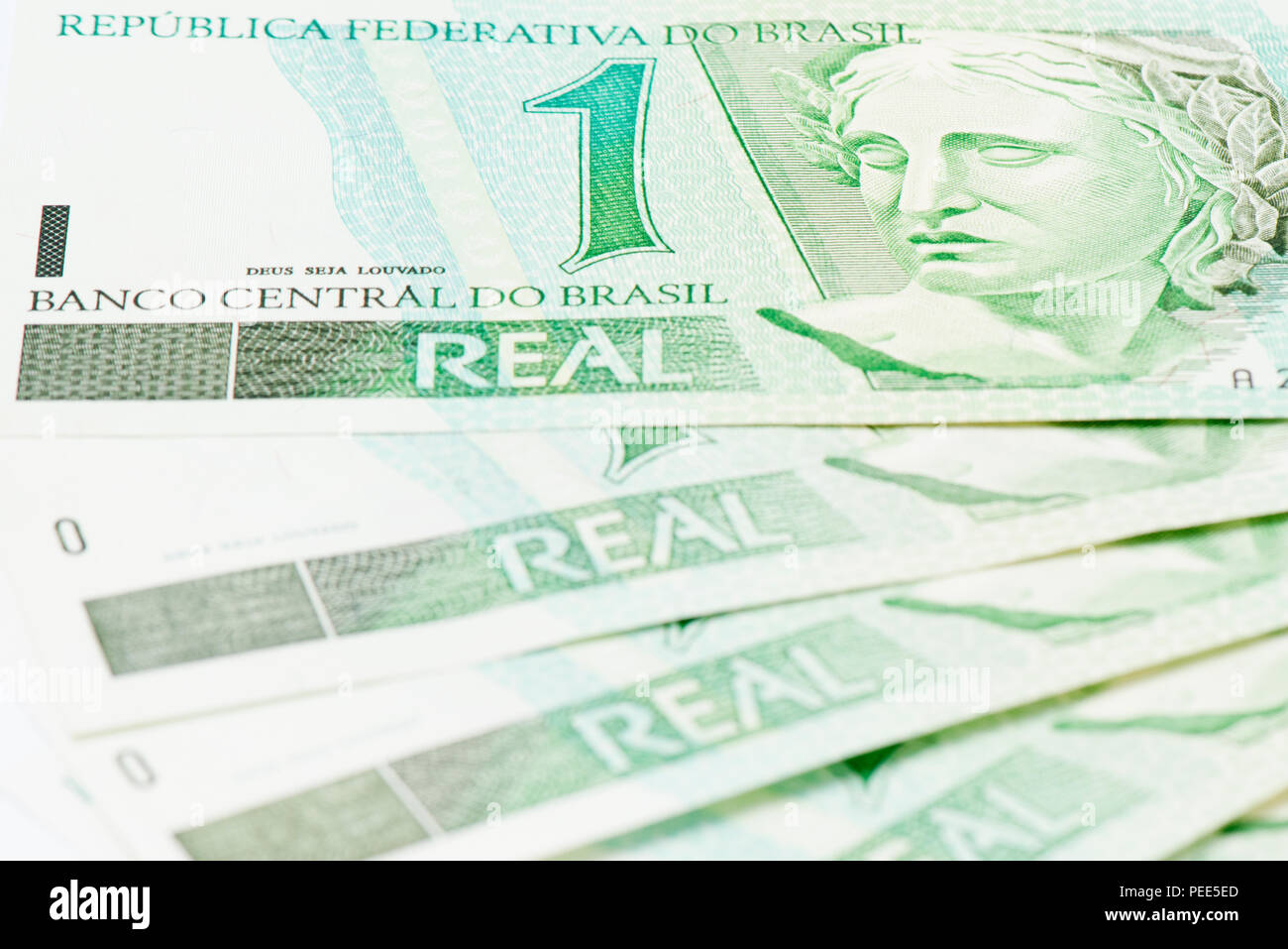 Dettaglio del brasiliano 1 BRL valuta Foto Stock