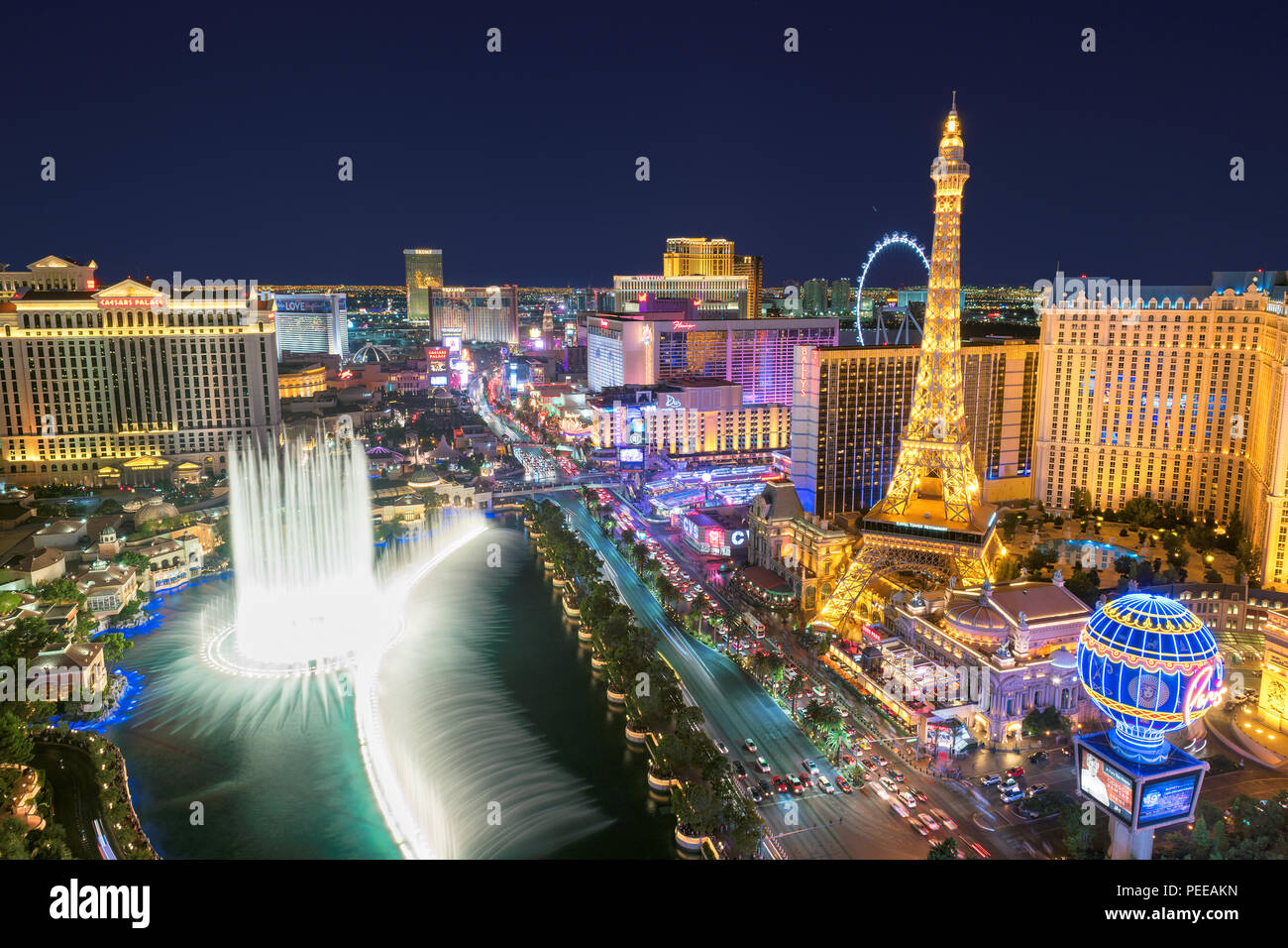 Las Vegas strip skyline Foto Stock