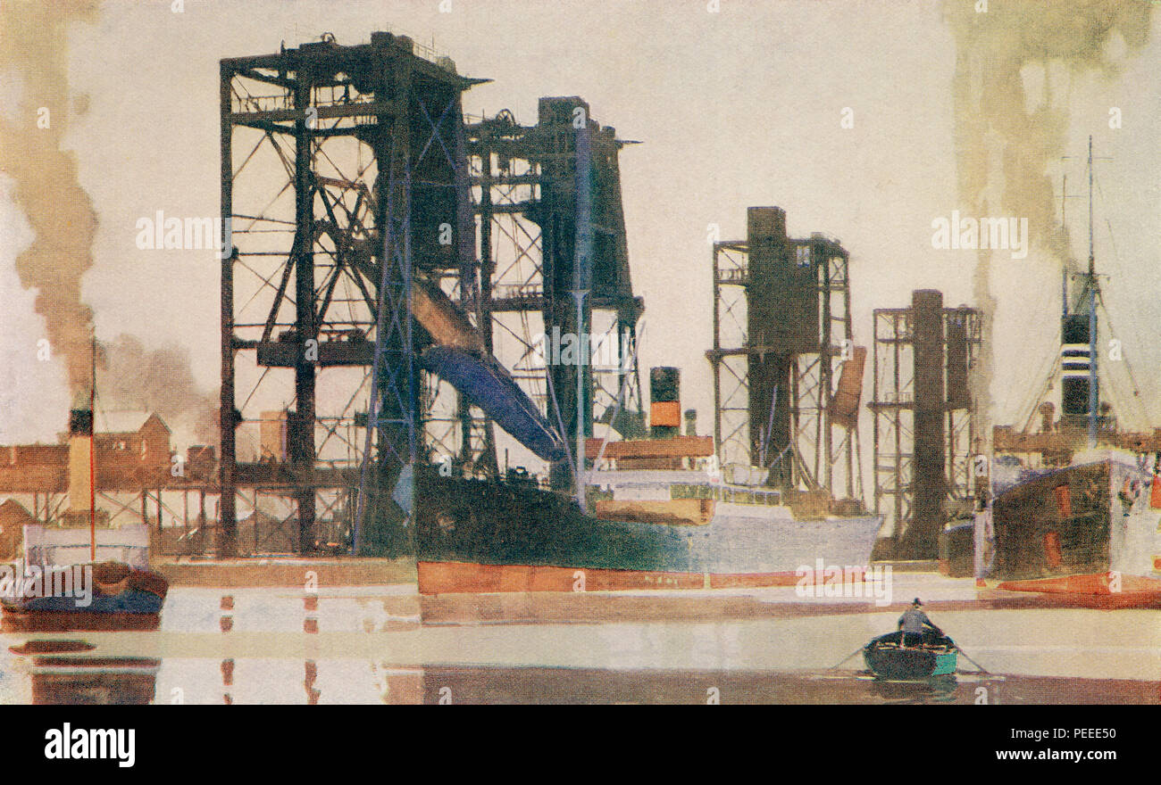 Una nave "rivestimento" fino a Grangemouth docks, Scozia nel XIX secolo. Dal libro di navi, pubblicato c.1920. Foto Stock