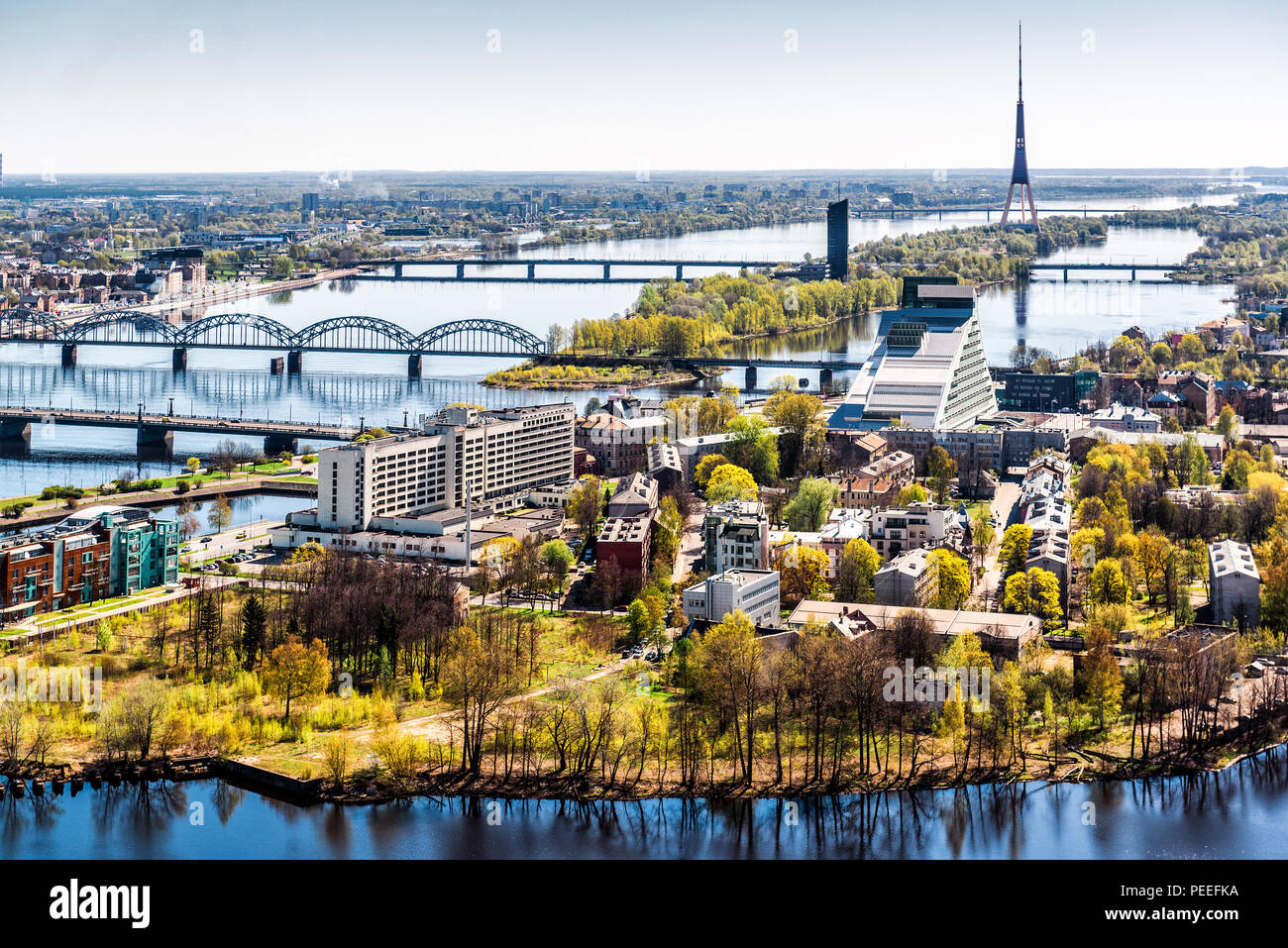 Panorama della città di Riga. Lettonia Foto Stock