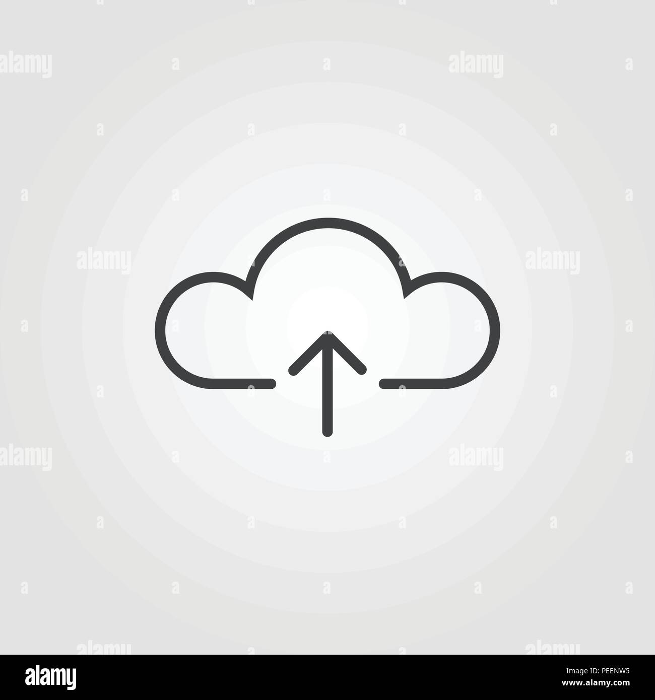 Cloud Upload icona creativi. Elemento di semplice illustrazione. Upload Cloud concept design di simbolo da ui collezione. Può essere utilizzata per il web, mobile e stampa. Illustrazione Vettoriale