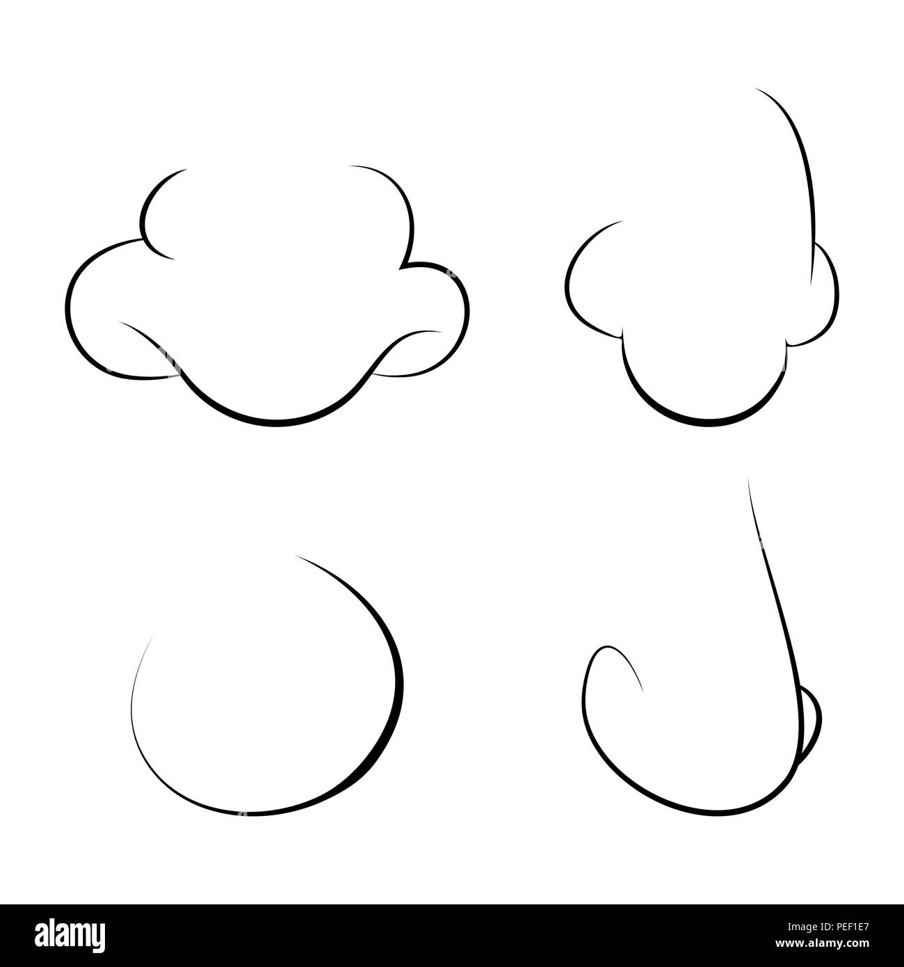Naso umano schema di progettazione isolato su sfondo bianco Illustrazione Vettoriale