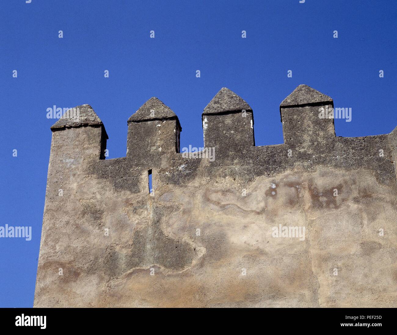 MURALLA - DETALLE DE LAS ALMEMAS. Posizione: Castillo de Gibralfaro, MALAGA, Spagna. Foto Stock