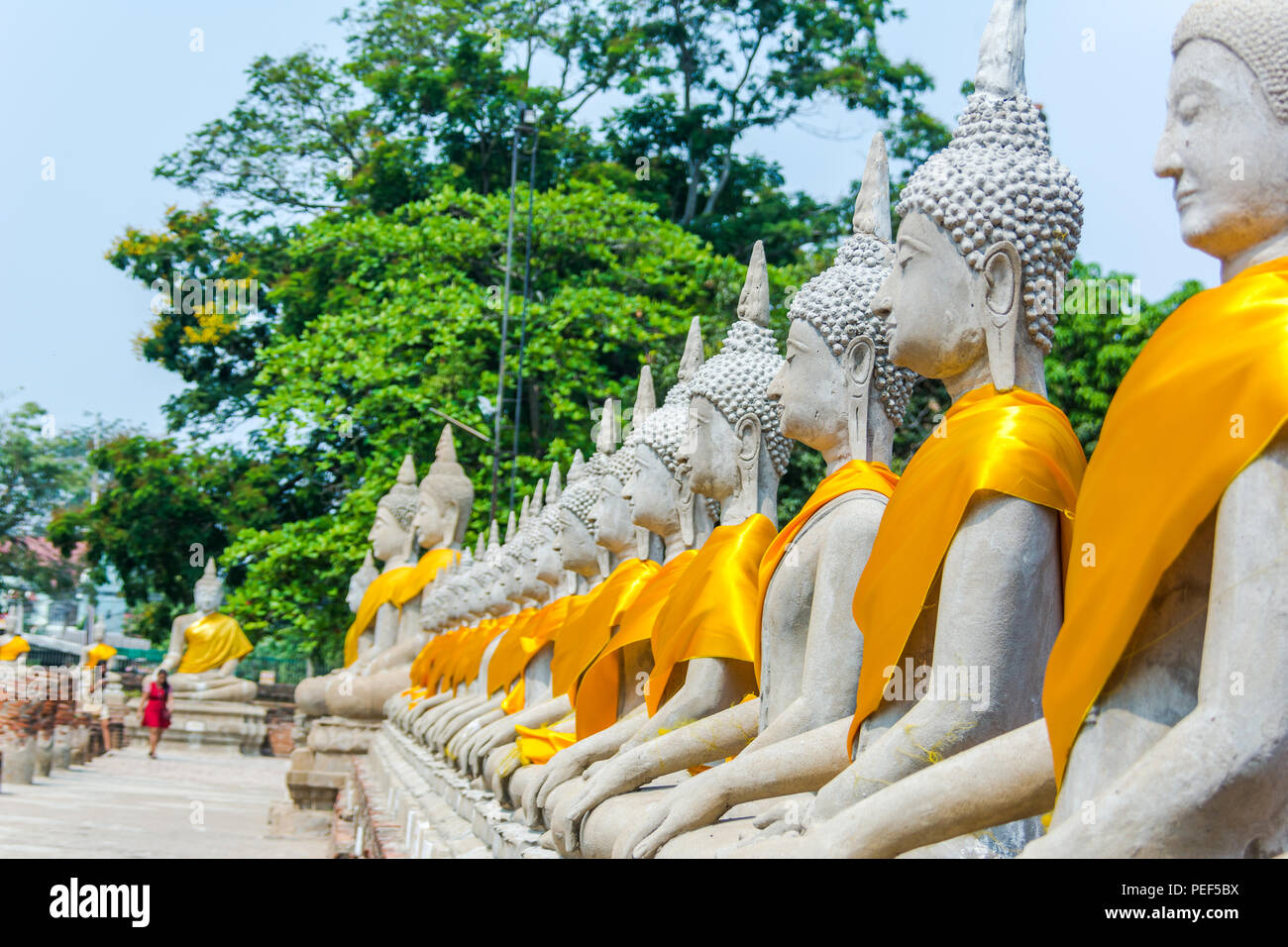 Wat Yai Chai Mongkol, Ayutthaya, Thailandia Foto Stock