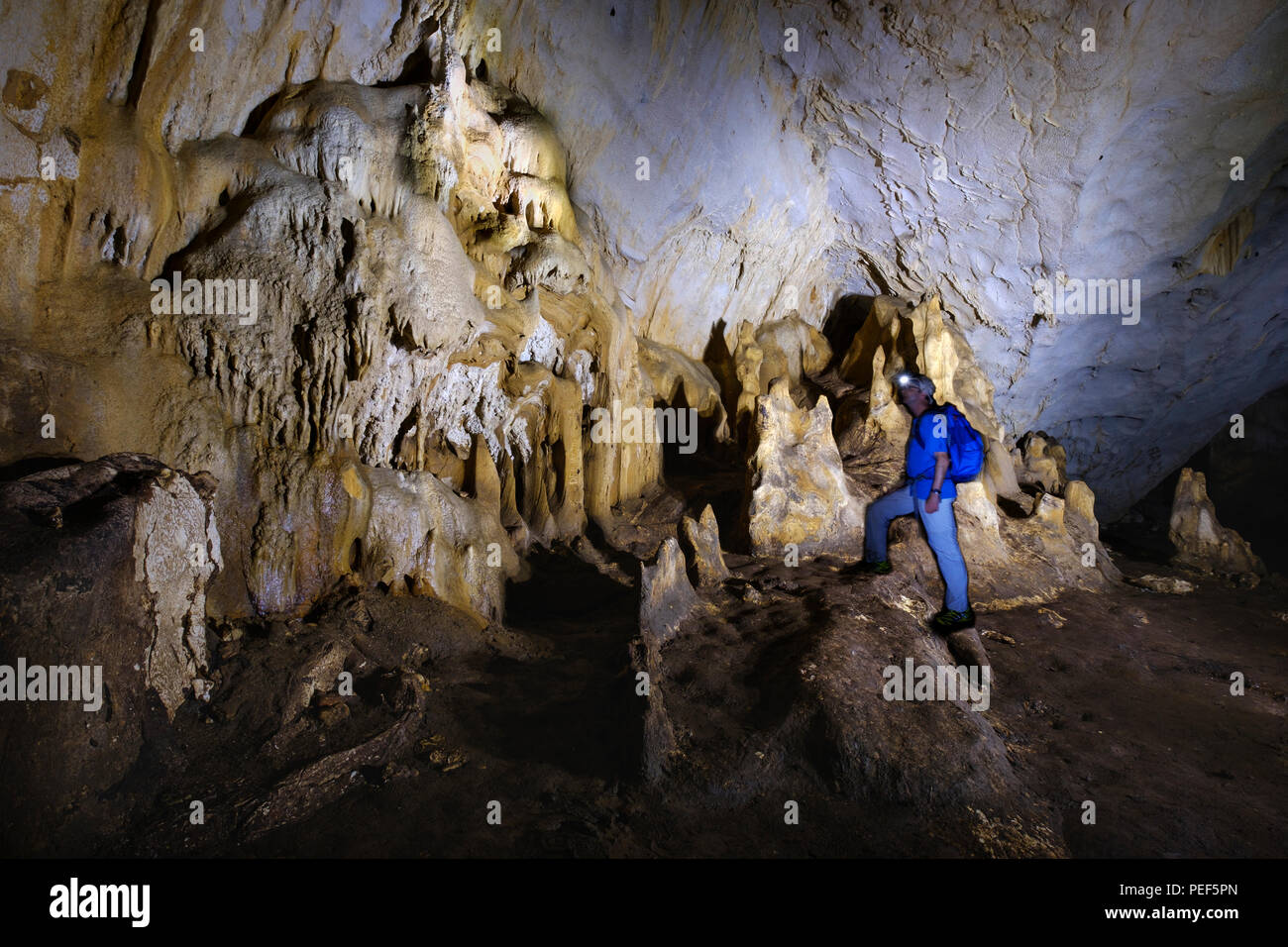 Dripstone grotta grotta di Pellumbas, Pëllumbas, Qark Tirana, Albania Foto Stock