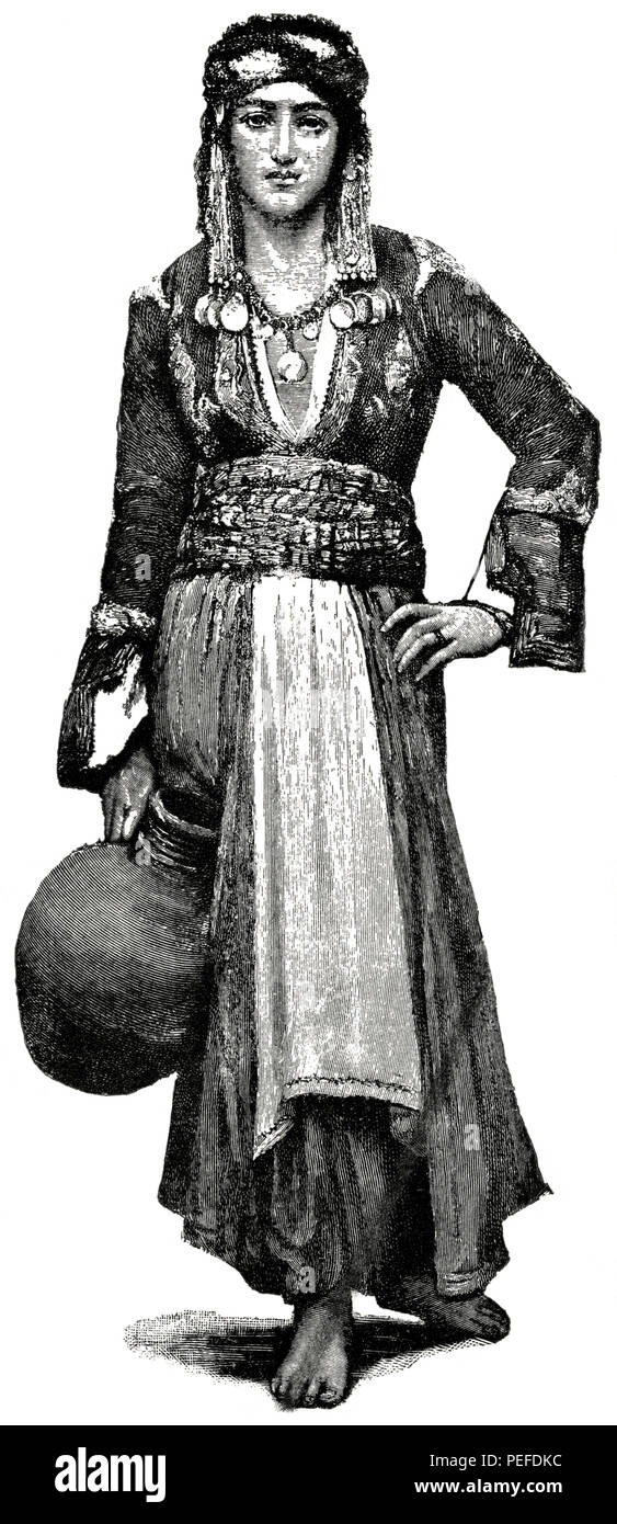 Vettore acqua di Nazaret, illustrazione, Classico portafoglio di vettori primitivi, da Marshall M. Kirman, ferroviarie del mondo Publ. Co., illustrazione, 1895 Foto Stock