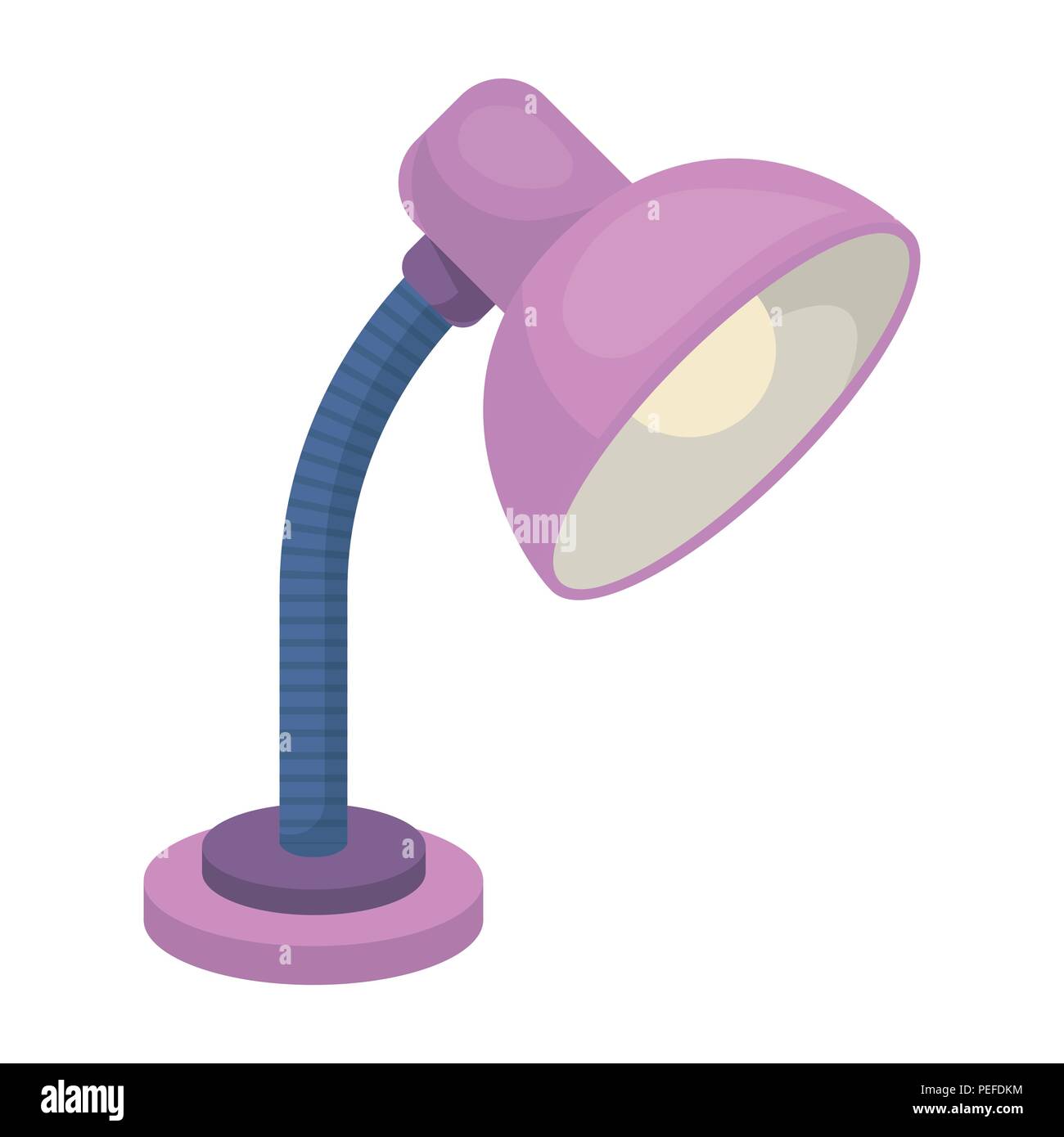 Viola lampada da tavolo. Luce per rendere le lezioni .Scuola e istruzione unica icona in stile cartoon simbolo vettore stock web illustrazioni. Illustrazione Vettoriale