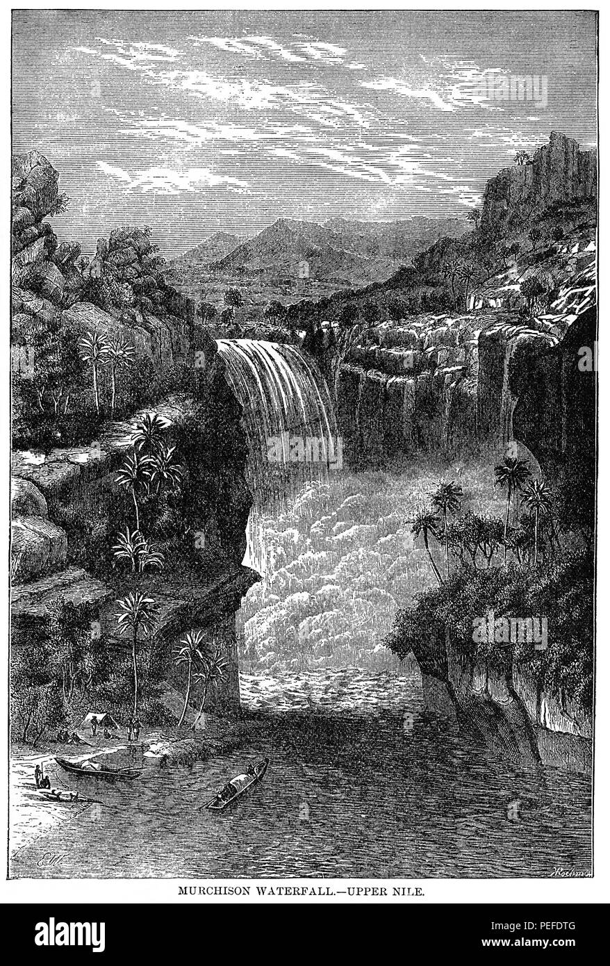 Cascate Murchison Alto Nilo, Egitto, illustrazione, encyclopaedia - Wikizionario della storia universale, Volume 1, il mondo antico, da John Clark Ridpath, la Jones Fratelli Publishing Company, 1885 Foto Stock