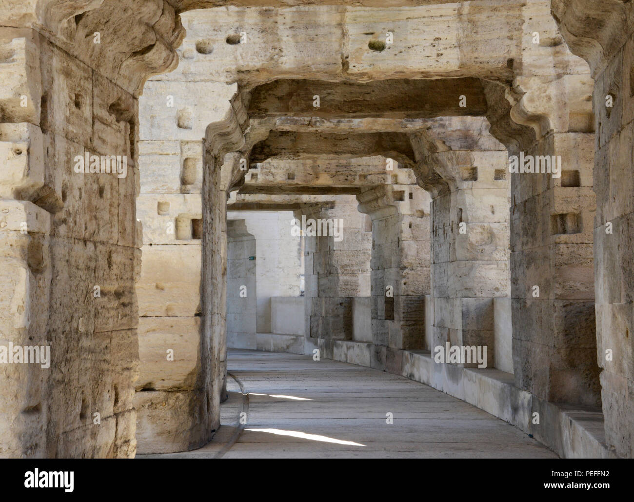 L'arena romana, Arles, nel sud della Francia Foto Stock