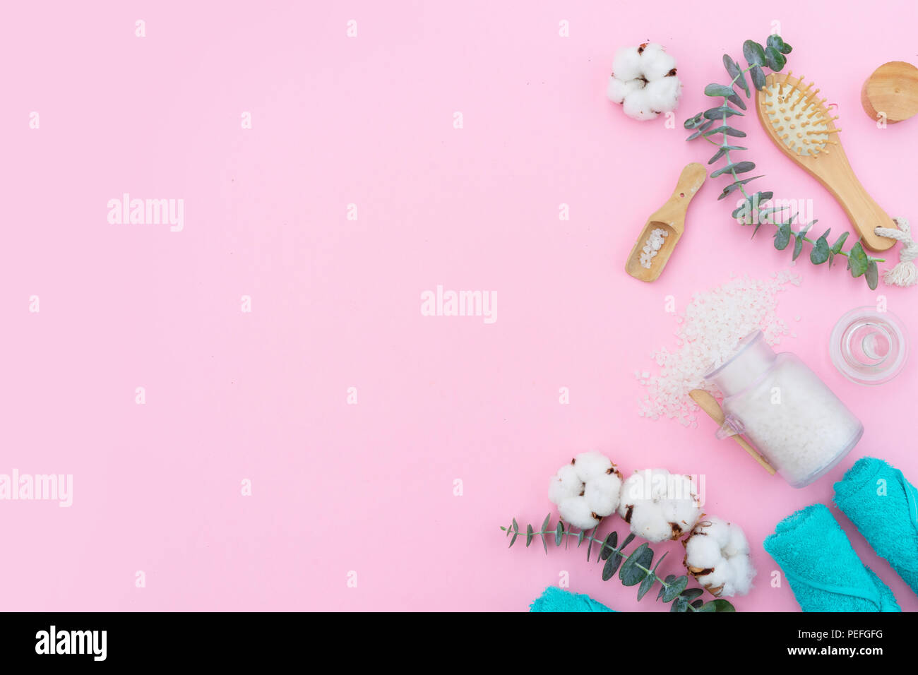 La bellezza dello sfondo con bastoncini di cotone Foto Stock