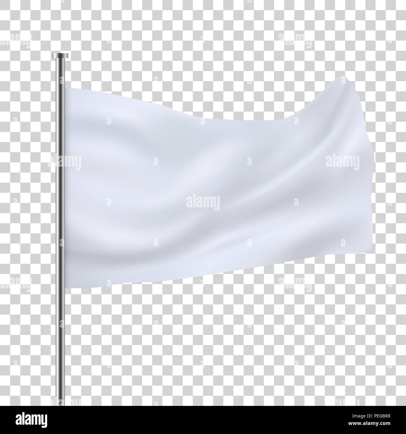 White White flag modello. Pulire orizzontale sventola bandiera Illustrazione Vettoriale