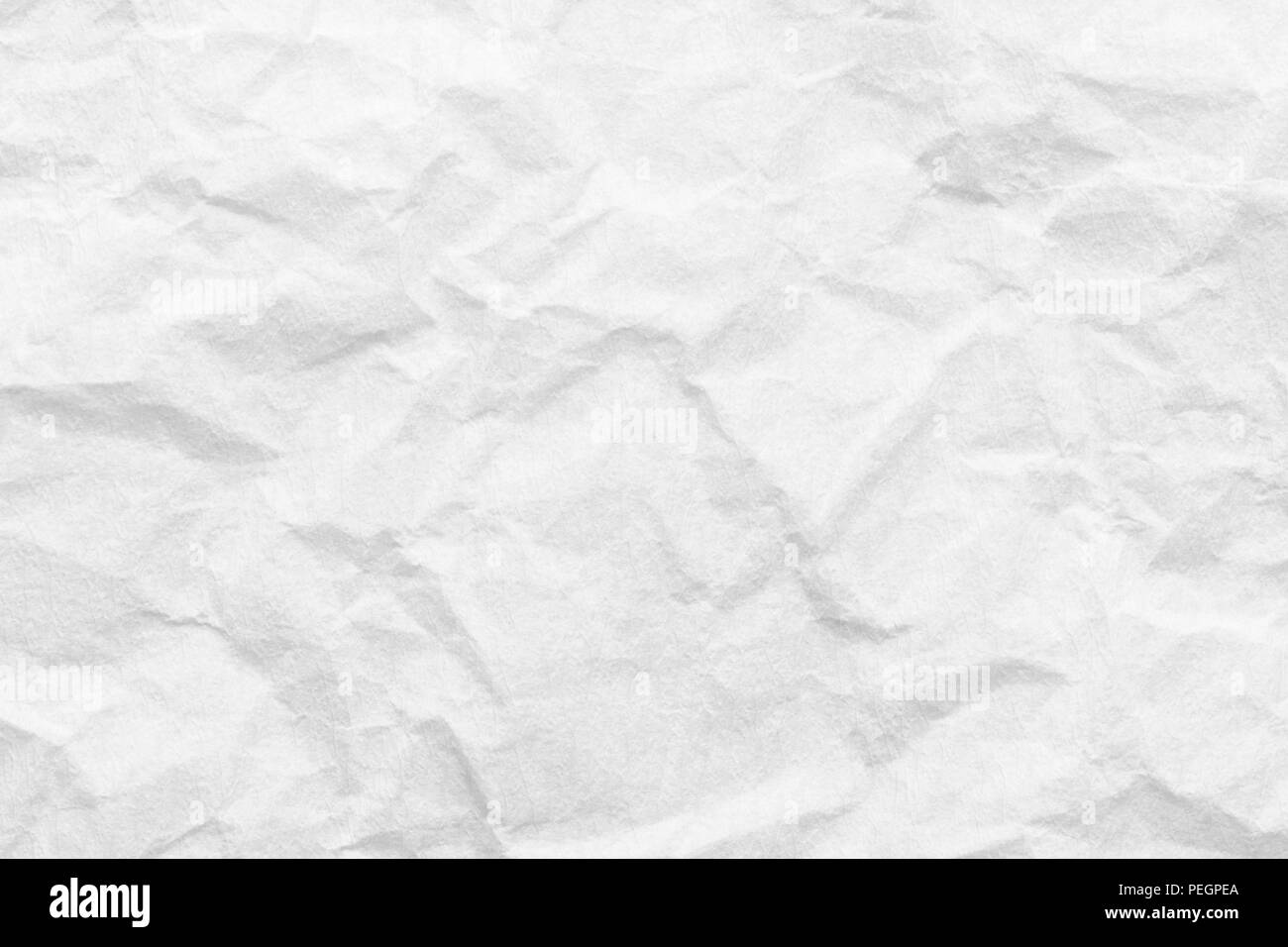 Vuoto texture di carta realizzati con carta pergamena o carta stropicciata, bianco sfondo astratto Foto Stock