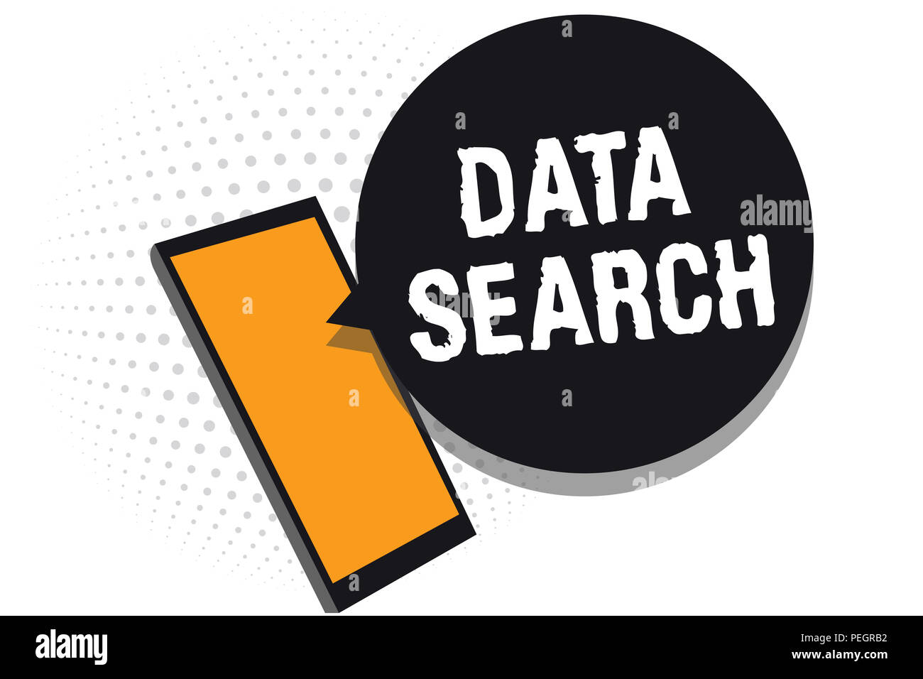 Conceptual la scrittura a mano che mostra i dati di ricerca. Business photo il testo raccoglie e riporta informazioni contiene termini specificati telefono cellulare la ricezione del messaggio Foto Stock