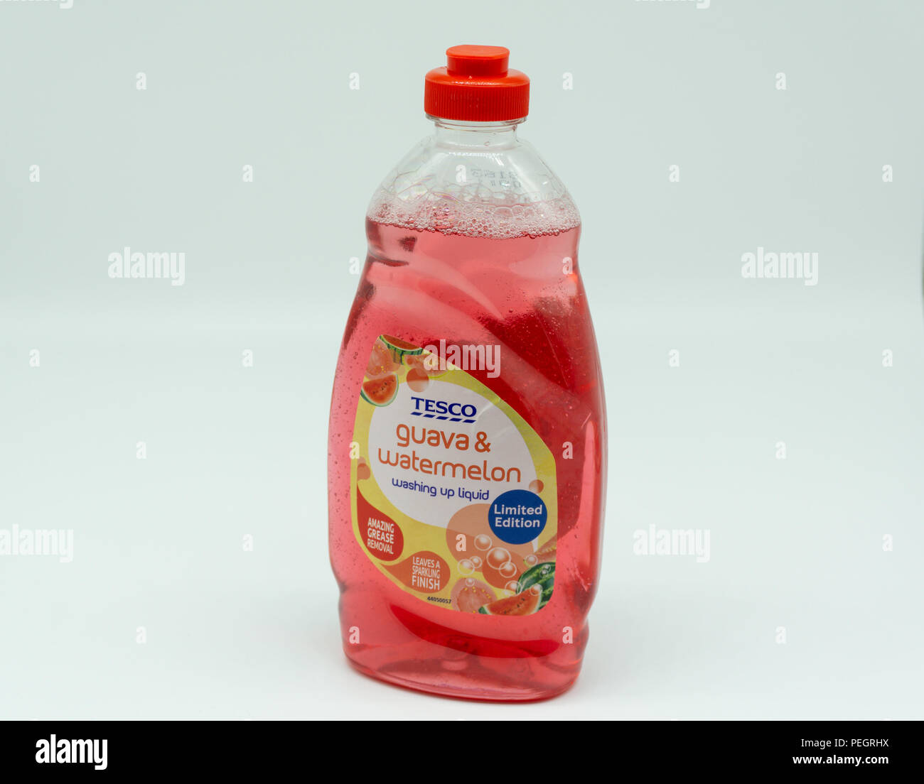 Largs, Scozia - Agosto 14, 2018: Tesco detersivo liquido nel materiale plastico riciclabile bottiglia Foto Stock