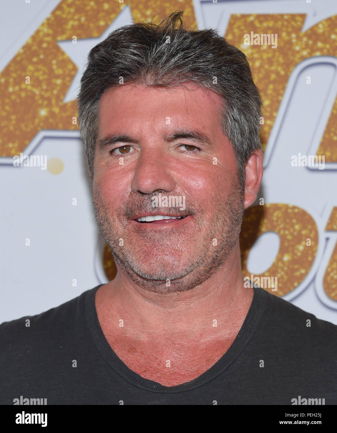Hollywood, California, USA. 14 Ago, 2018. Simon Cowell arriva per il "America's Got Talent' Live Show di screening e tappeto rosso al Teatro Dolby. Credito: Lisa O'Connor/ZUMA filo/Alamy Live News Foto Stock