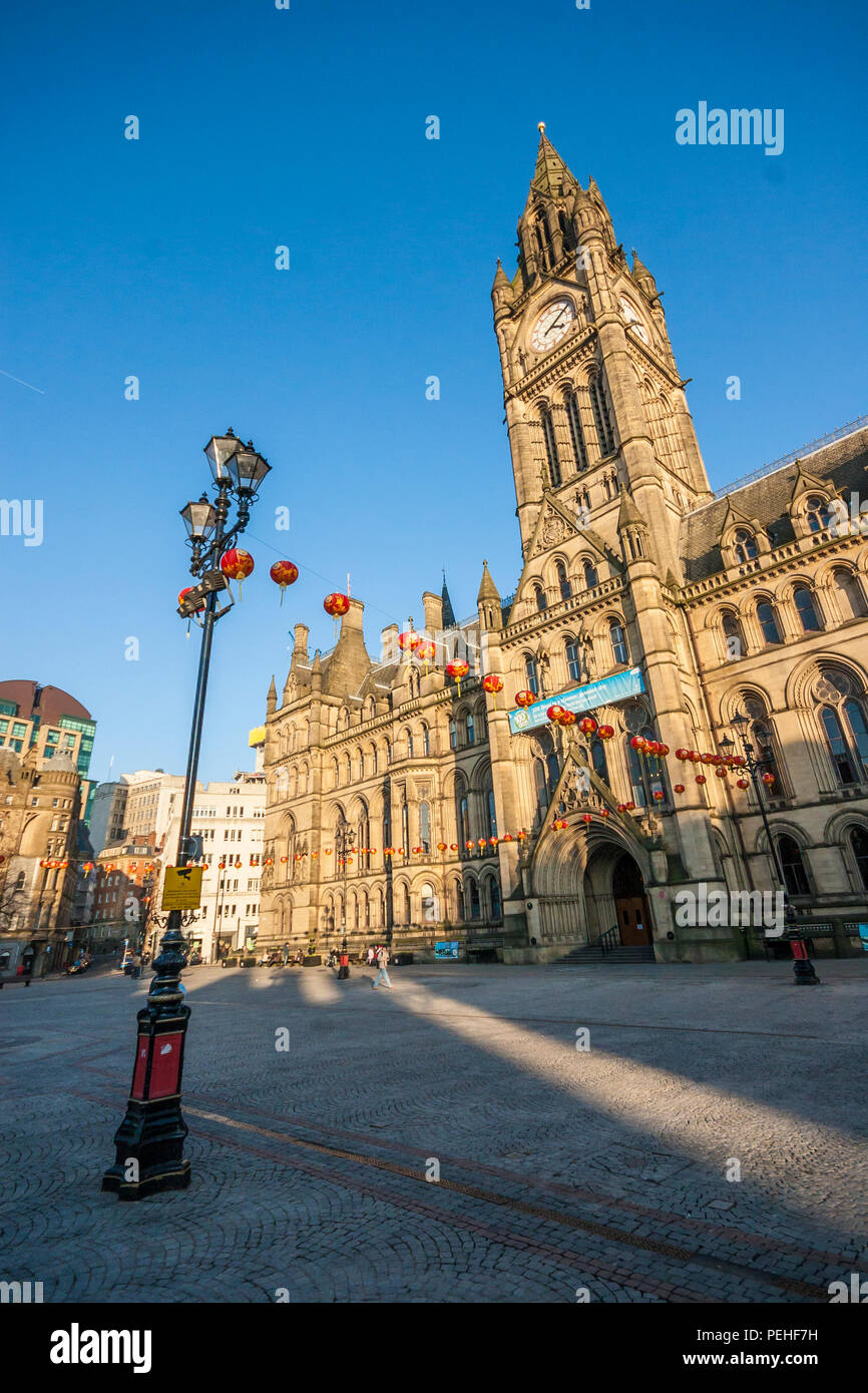 Manchester Town Hall esterno Foto Stock