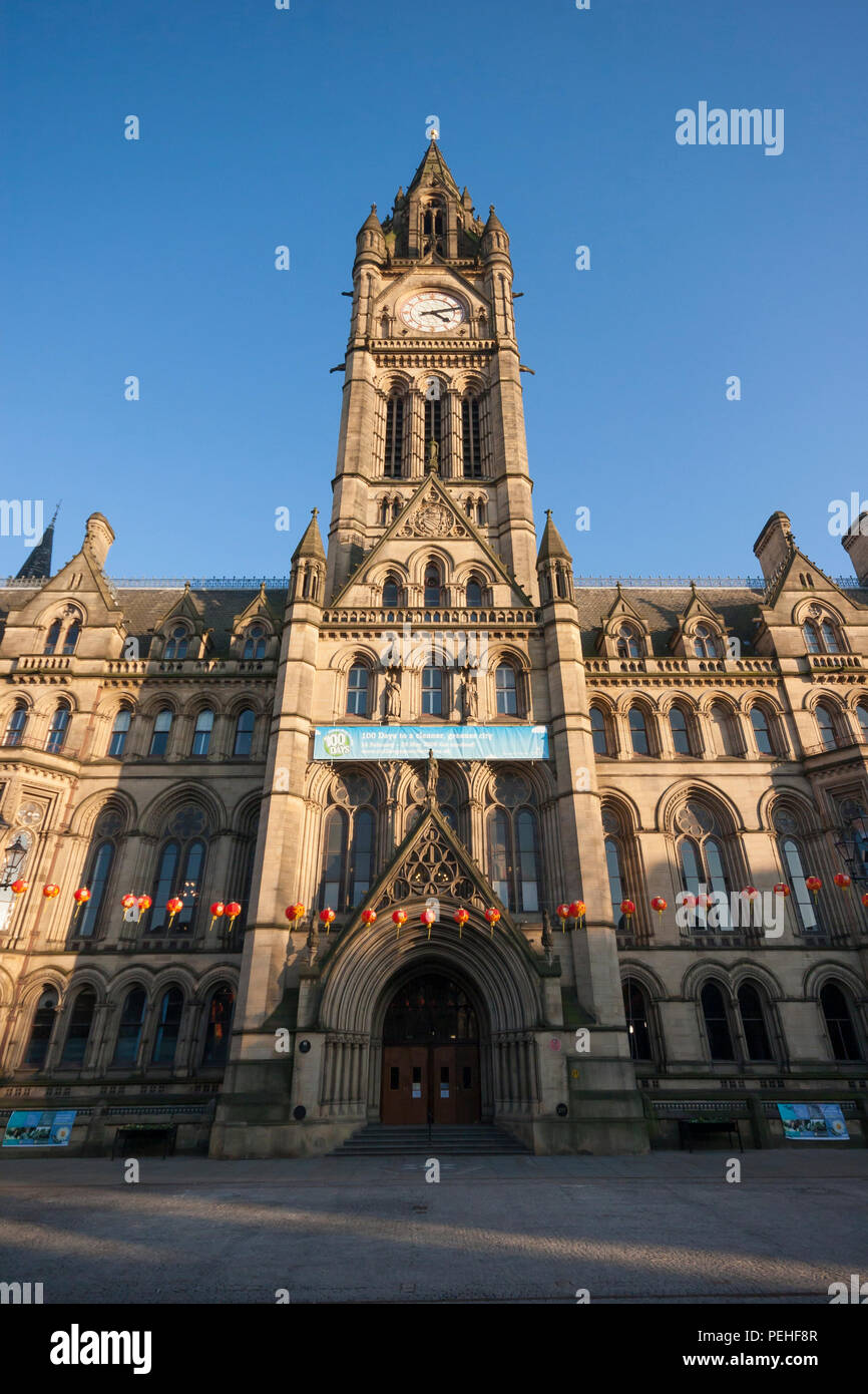 Manchester Town Hall esterno Foto Stock