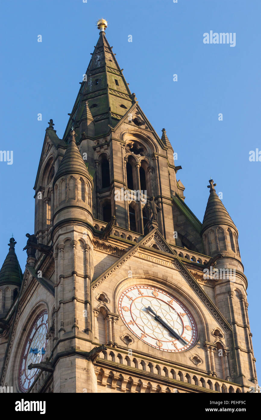 Manchester Town Hall esterno Foto Stock