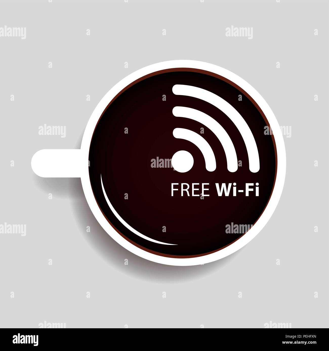 La connessione internet wireless gratuita simbolo in una tazza di caffè illustrazione vettoriale EPS10 Illustrazione Vettoriale