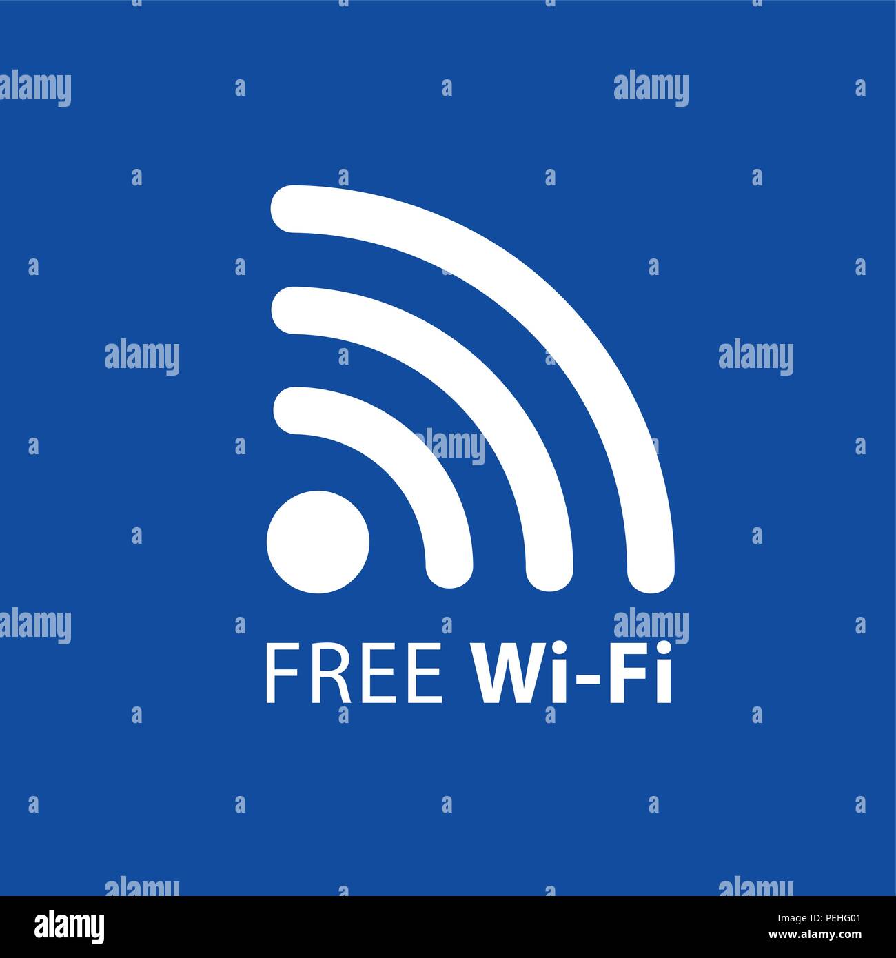 La connessione internet wireless gratuita simbolo blue illustrazione vettoriale EPS10 Illustrazione Vettoriale