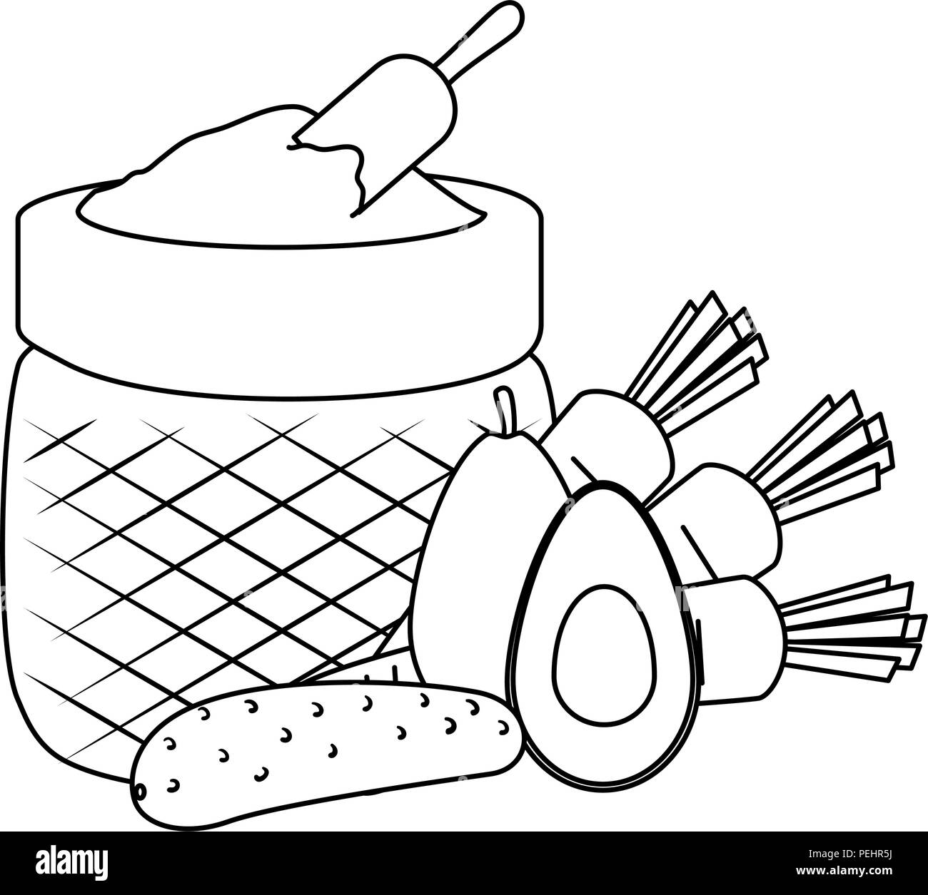 Sacco di farina con verdure Illustrazione Vettoriale