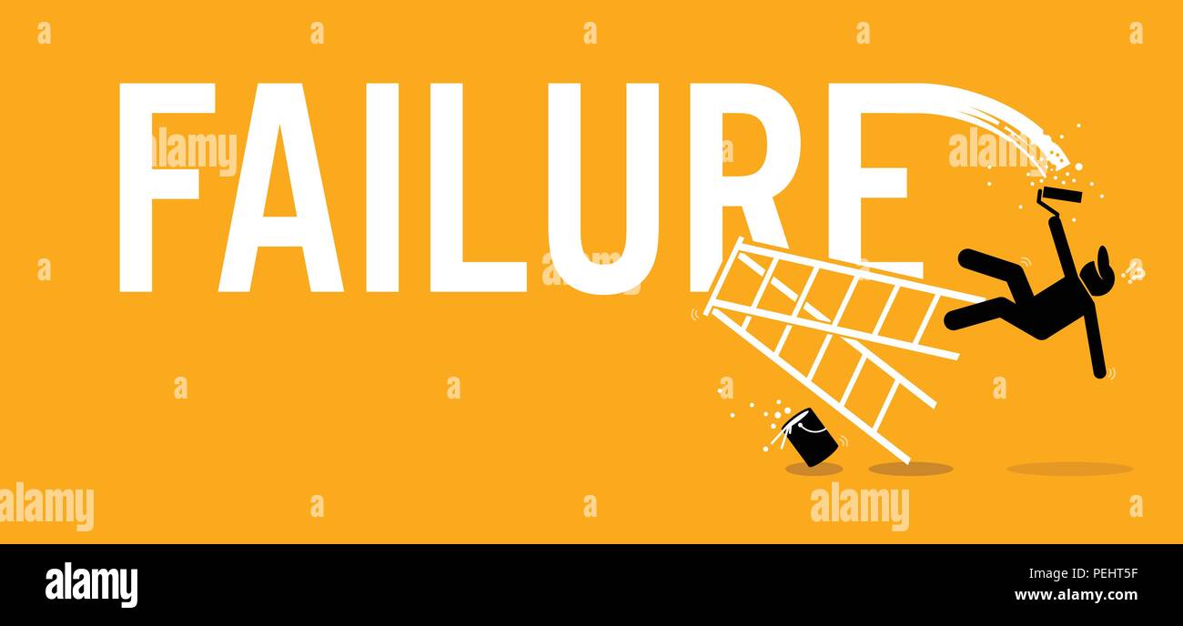 Opere del vettore rappresenta la missione non riescono, perdita, sfortuna e sconfitta. Illustrazione Vettoriale