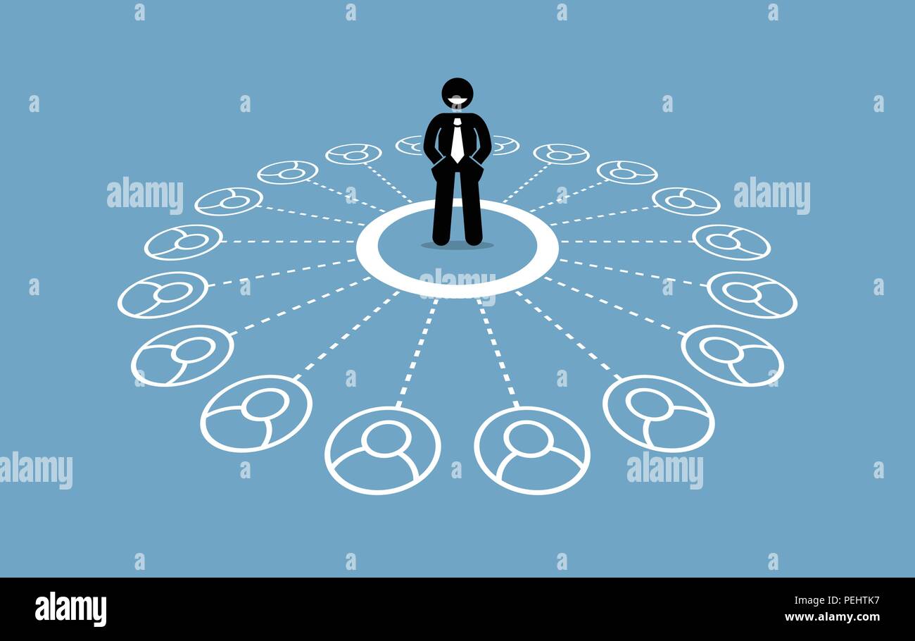 Illustrazioni vettoriali raffigura il social media marketing, rete comunitaria, e il rapporto di affari. Illustrazione Vettoriale