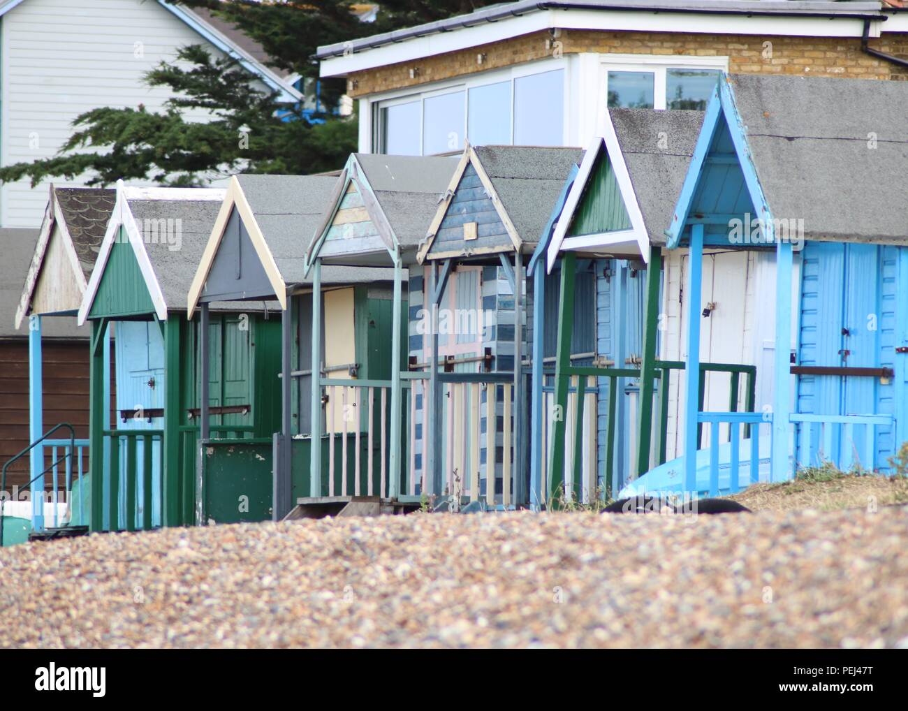 Spiaggia di capanne , Herne Bay , Kent Foto Stock