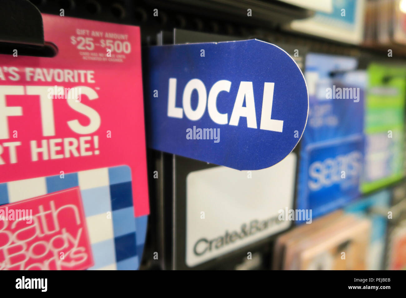 Prepagate Carte regalo a Smith Food and Drug Store, ora di proprietà di Kroger Company, è un prominente regionale della catena di supermercati, Great Falls, Montana, USA Foto Stock