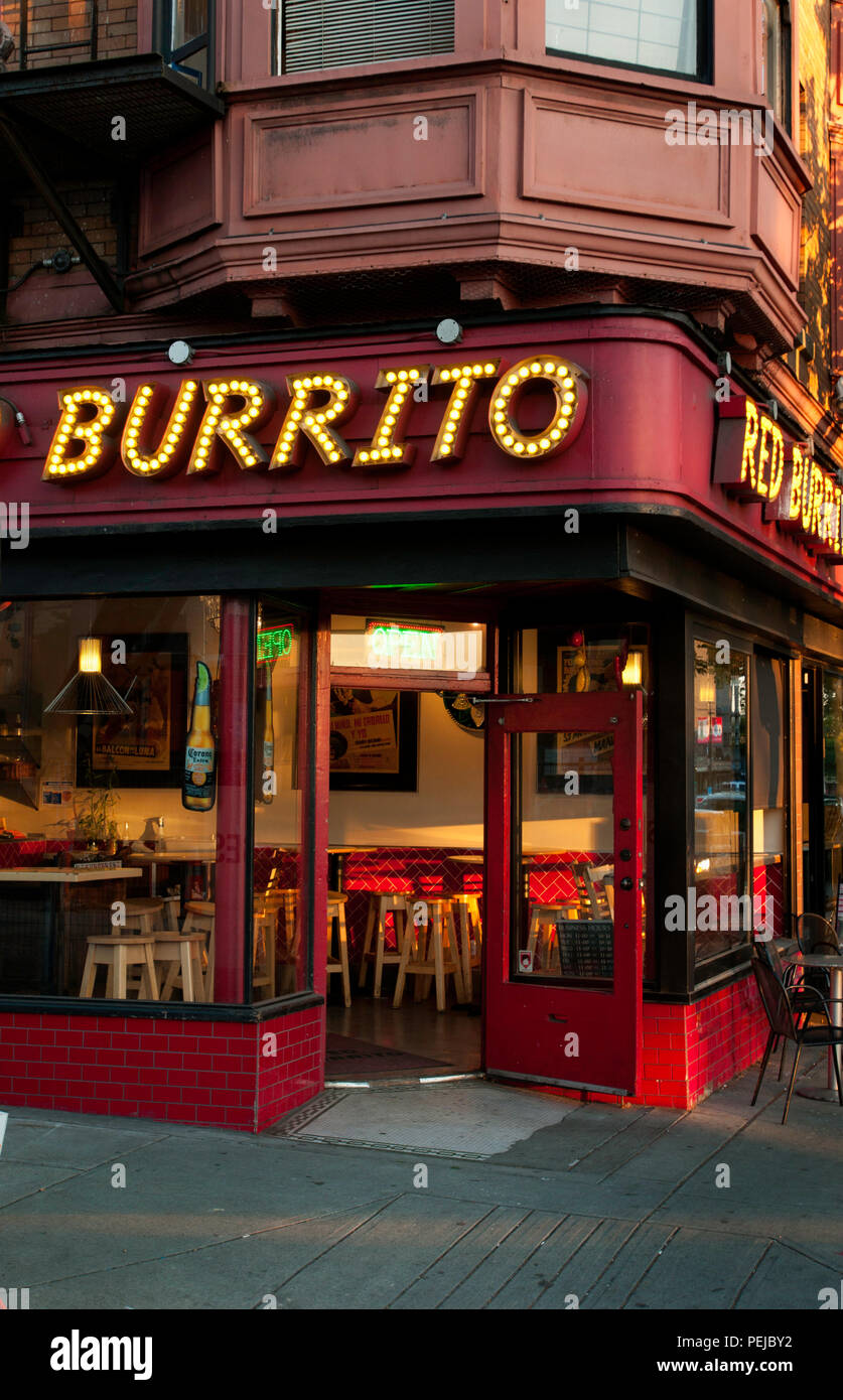 Un ristorante in Commercial Street, Vancouver (British Columbia) Foto Stock