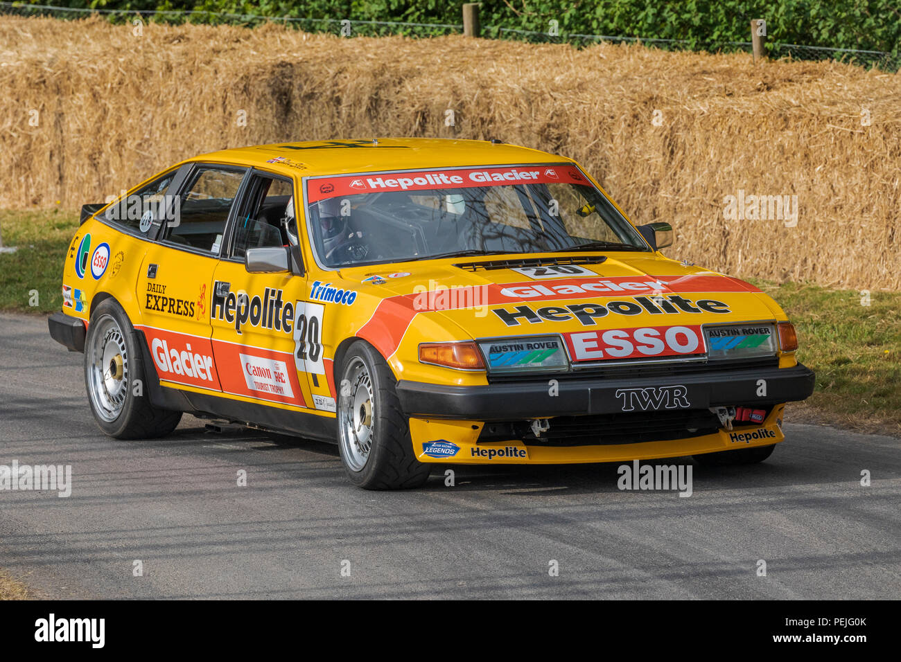 1983 Rover SD1 Vitesse, originariamente disputato da Steve Soper, qui guidati da Ken Clarke all'2018 Goodwood Festival of Speed, Sussex, Regno Unito. Foto Stock