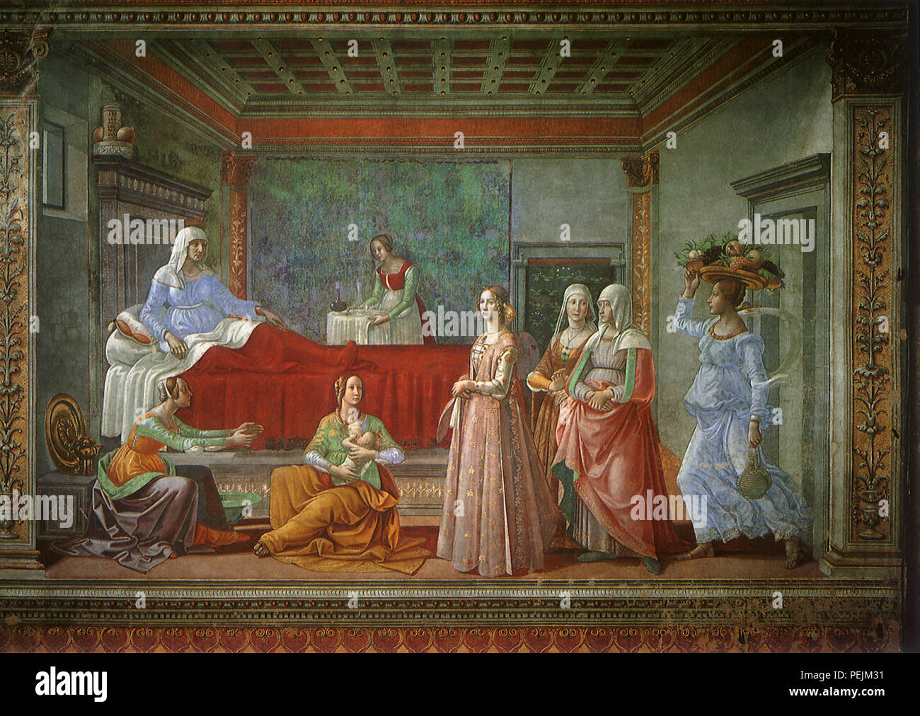 La nascita del Battista, Ghirlandaio, Domenico Foto Stock