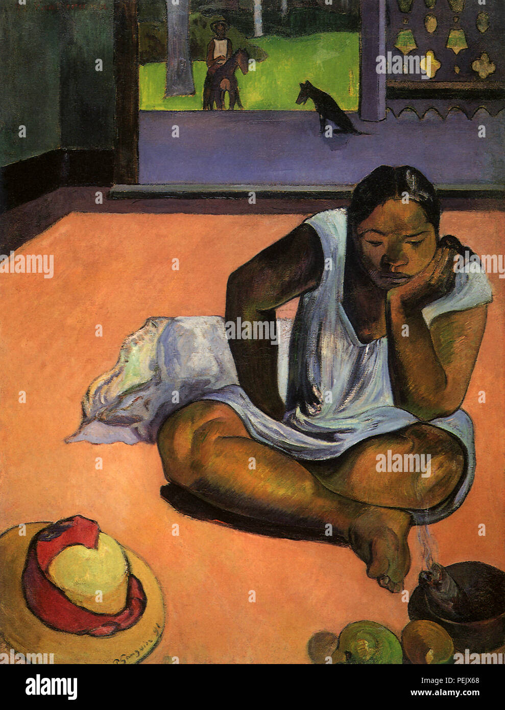 Te Faaturama (il meditabondo donna), Gauguin, Paolo Foto Stock