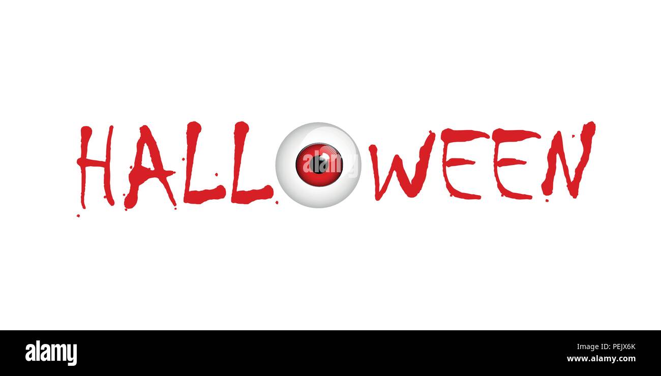 Rosso occhio horror su halloween illustrazione vettoriale EPS10 Illustrazione Vettoriale